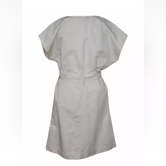 BANANA REPUBLIC M Dress Linen Blend Retro Tie Waist Alabaster Khaki Dolman NWT - Picture 3 of 8